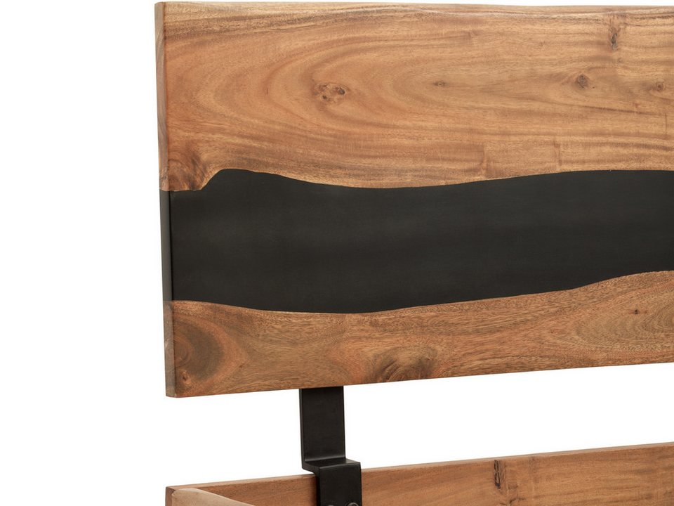 Japandi Doppelbett aus massivem Akazienholz