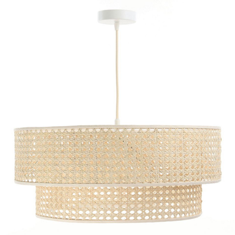 Japandi Rattan-Pendelleuchte im Flechtdesign