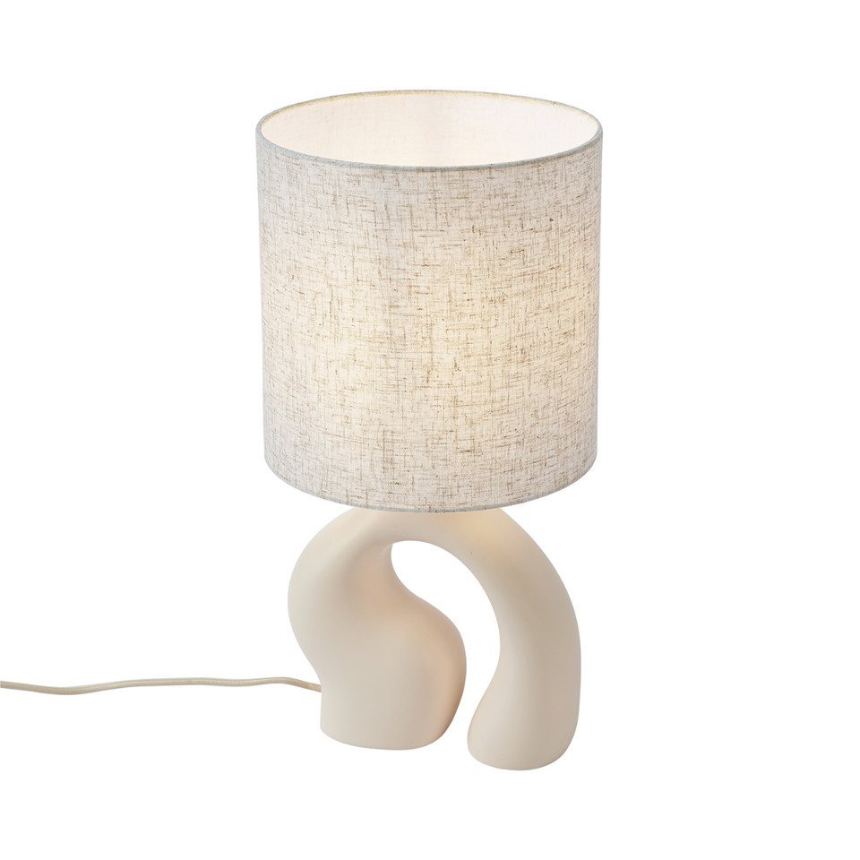 Organische Japandi-Tischleuchte Beige