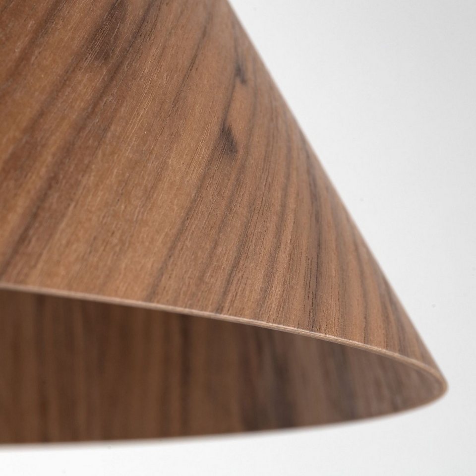 Japandi Pendelleuchte Schwarz Eiche aus Holz und Metall