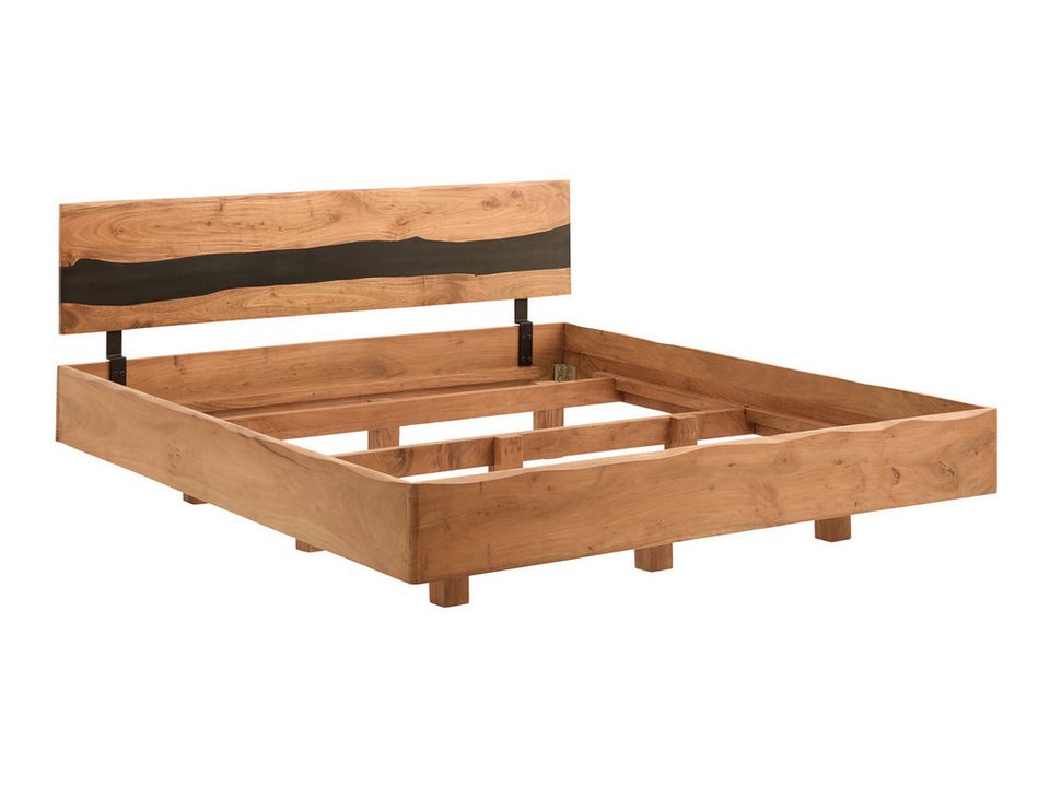 Japandi Doppelbett aus massivem Akazienholz