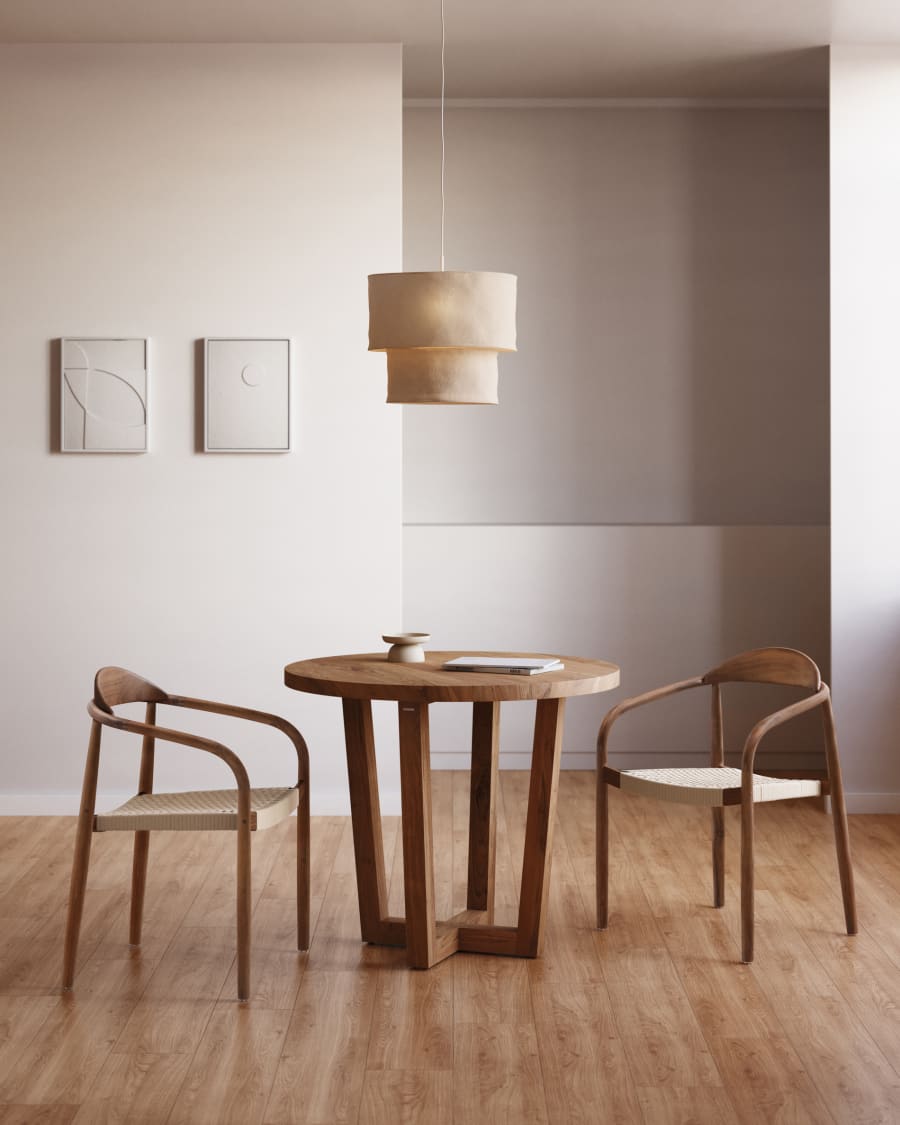 Runder Japandi Holztisch