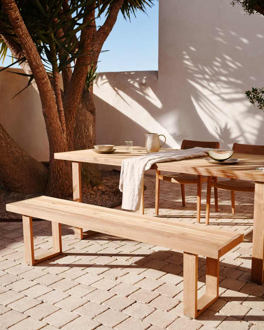 Japandi Bank aus recyceltem Teakholz Outdoor 210 cm