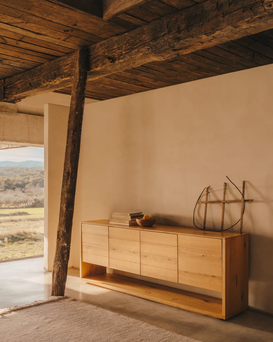 Japandi Sideboard aus hellem Holz