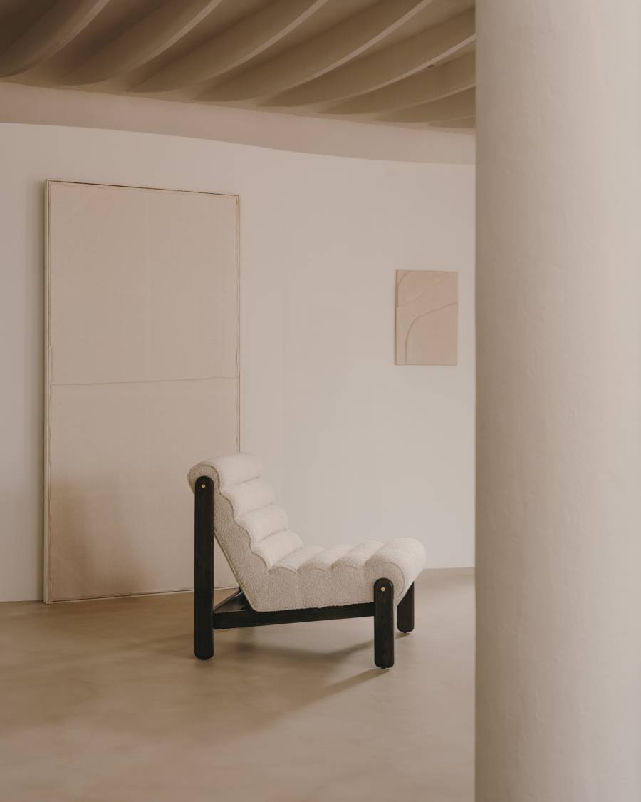 Japandi Bild Weiße Horizontale Linie 110x220 cm
