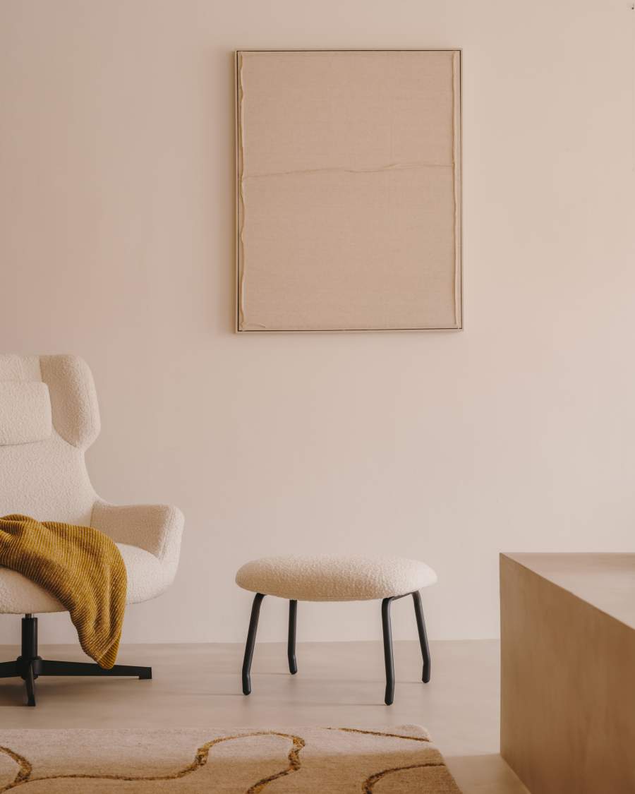 Japandi Bild Weiß mit Horizontalen Linien 82x102 cm