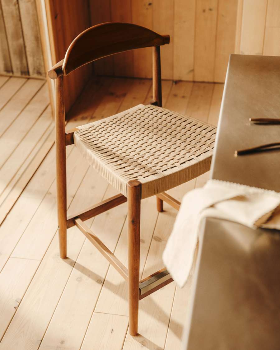 Runder Ausziehtisch Japandi Weiß MDF Buche 90–170 cm