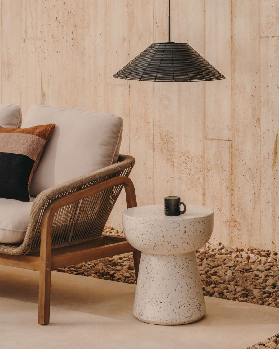 Beistelltisch Japandi Terrazzo Weiß 40 cm