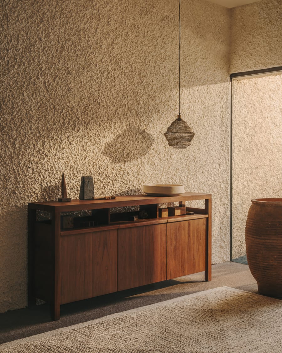 Japandi Sideboard aus Holz in Braun