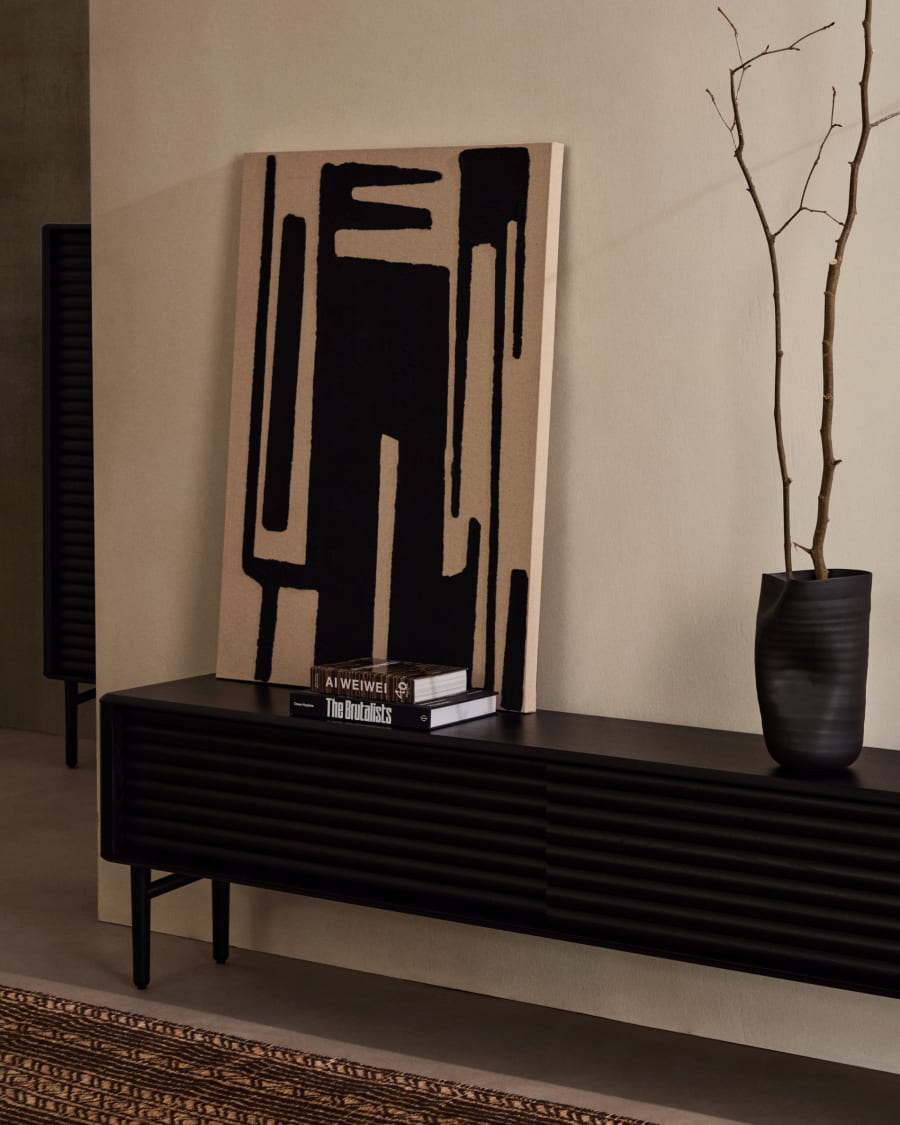 Schwarzes Japandi TV-Board
