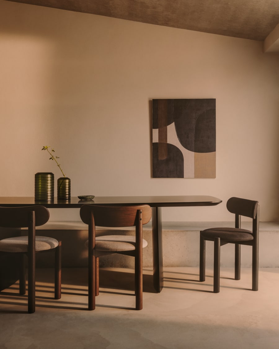 Braun Abstrakt Japandi Leinwand