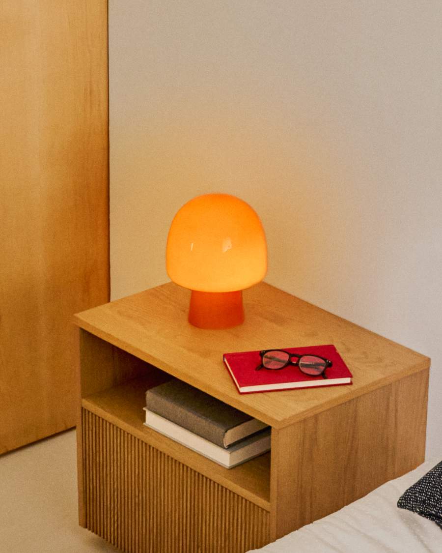 Tischlampe Japandi Glas Orange