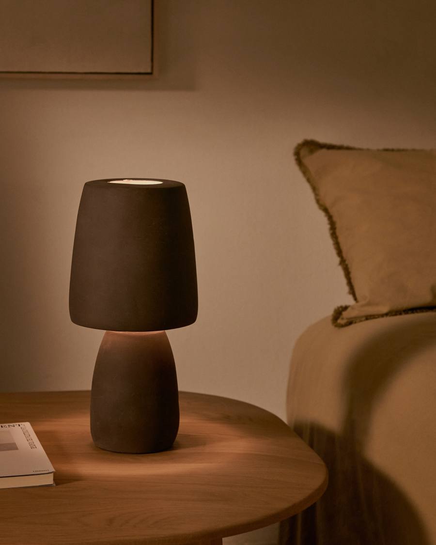 Tischlampe Japandi Terrakotta Braun