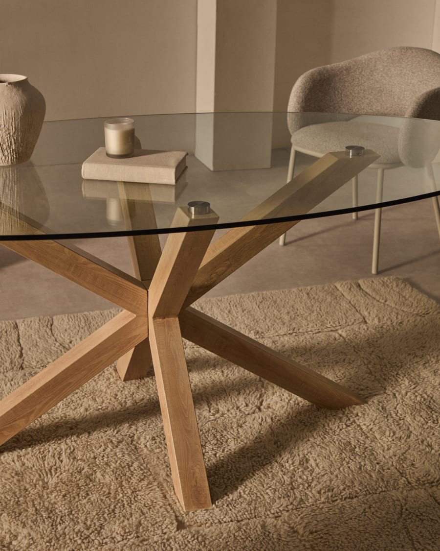 Japandi Couchtisch Oval aus Glas
