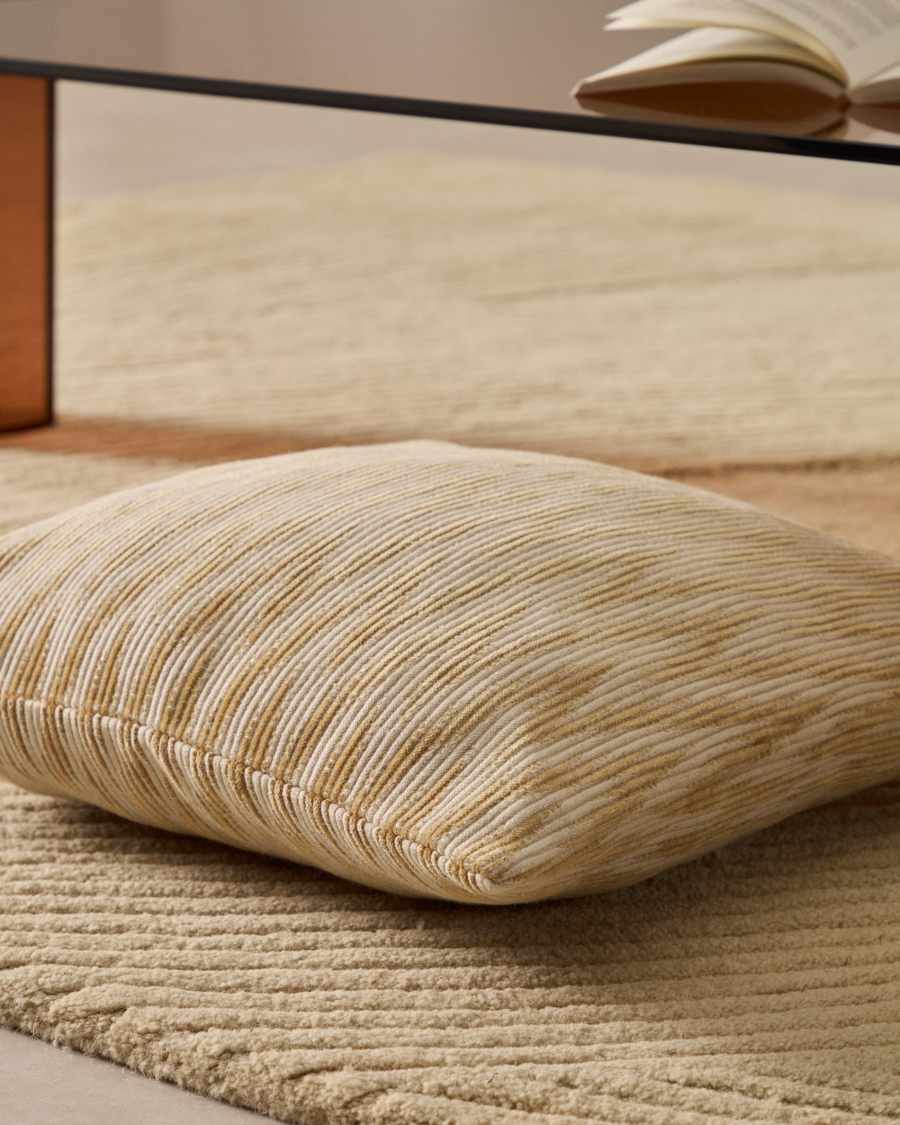 Japandi Kissenbezug Viskose Baumwolle Beige Ecru 45x45 cm