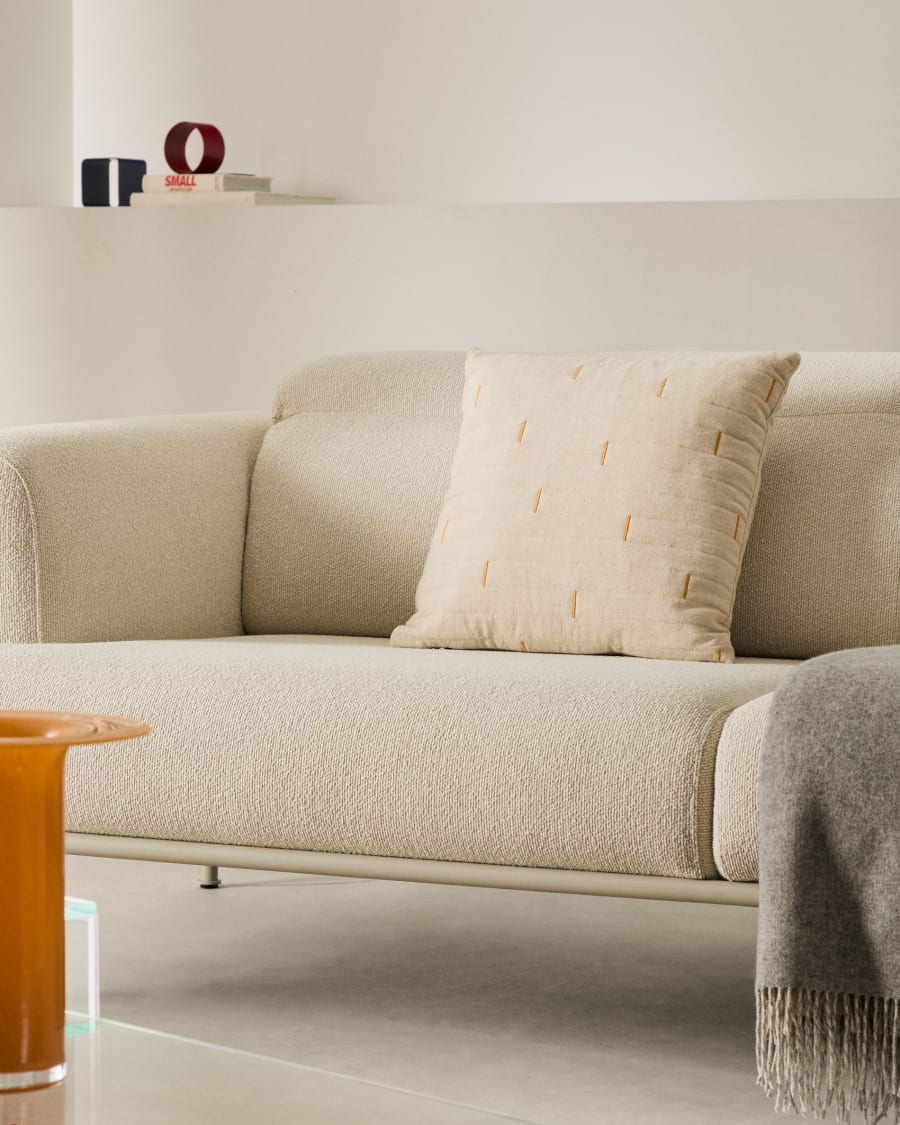 Japandi Kissenbezug aus Leinen mit Stickerei