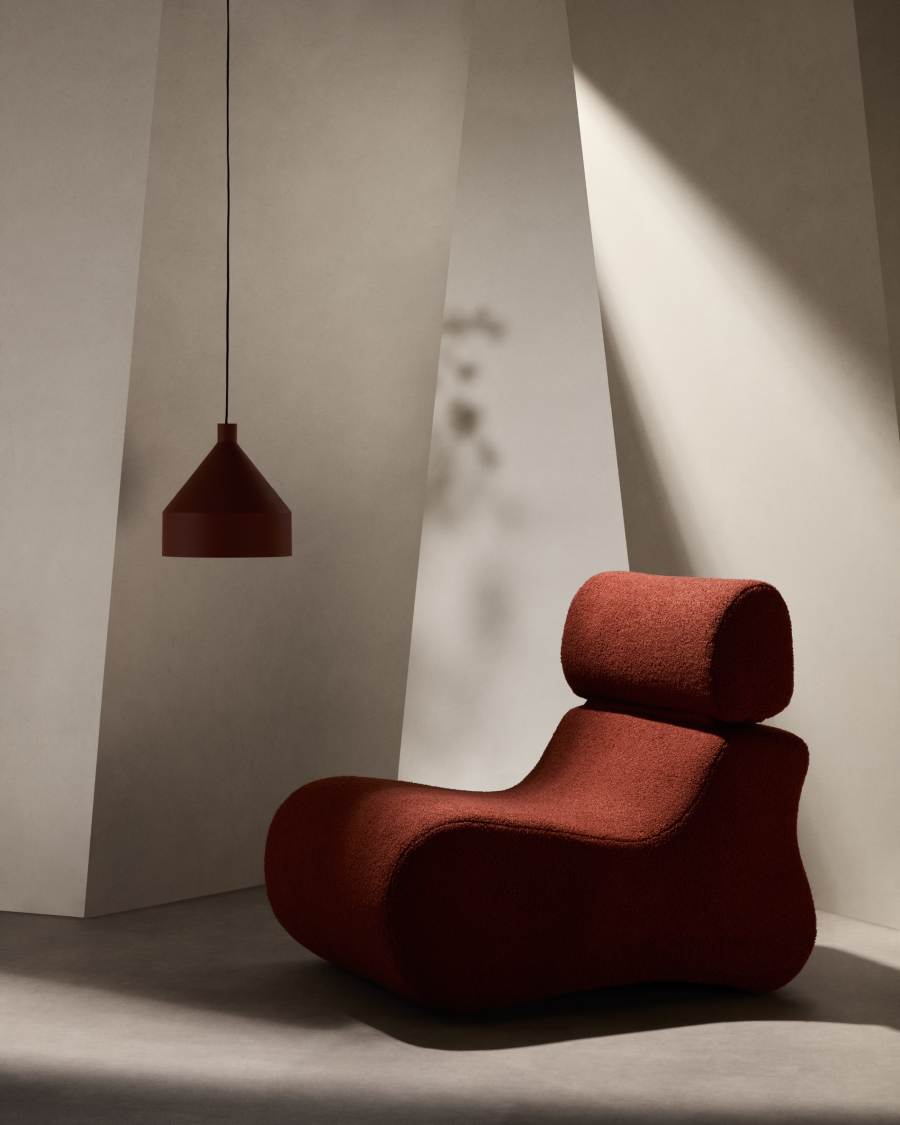 Sessel Japandi Terrakotta Bouclé