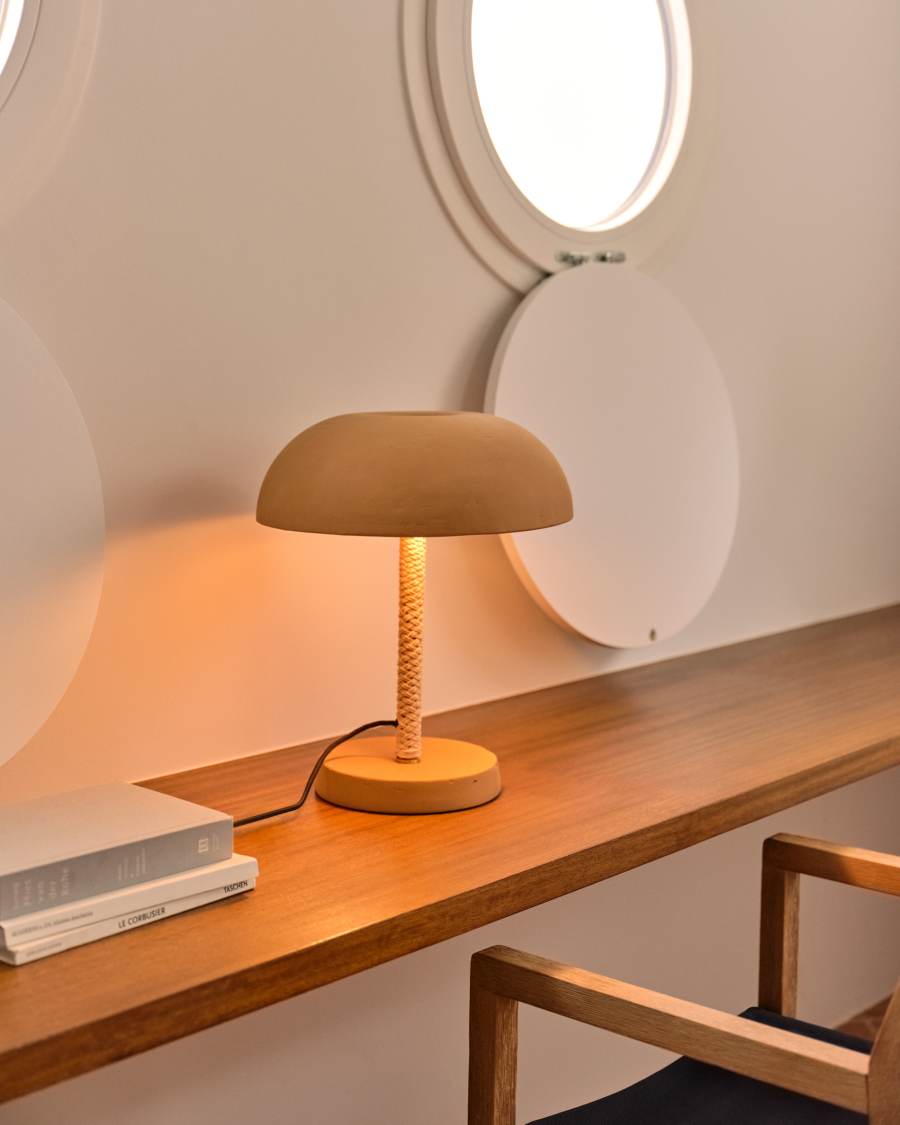 Japandi Tischlampe Terrakotta