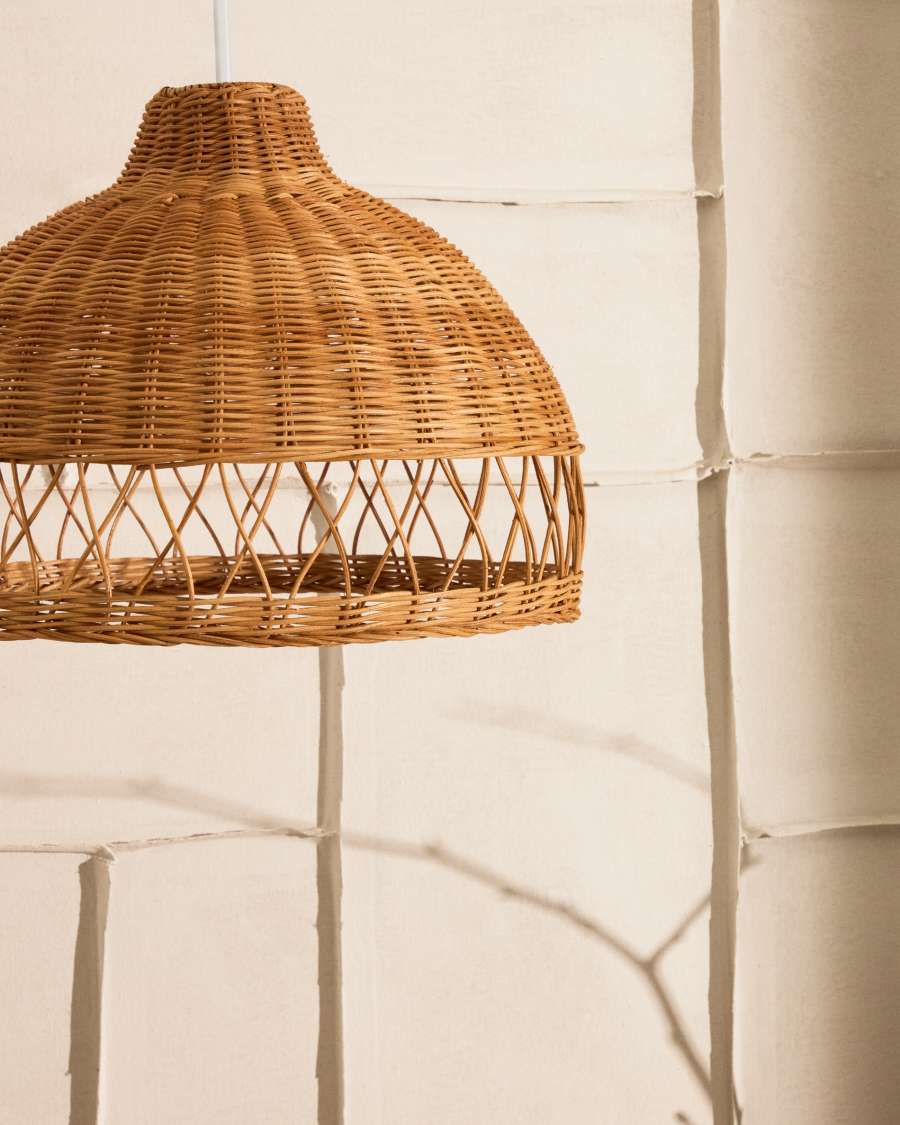 Deckenleuchte Lampenschirm Japandi Rattan Natur 40 cm