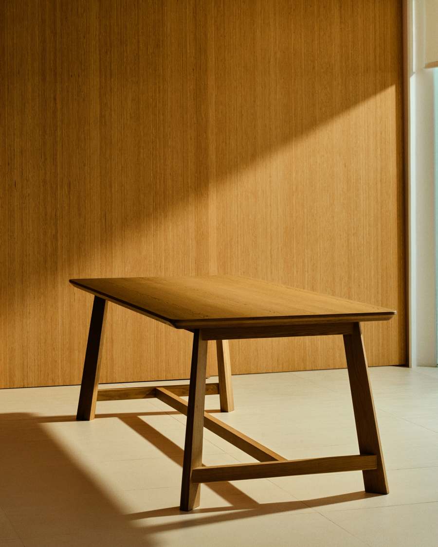 Japandi Esstisch aus Eichenholz Natur 220x100 cm