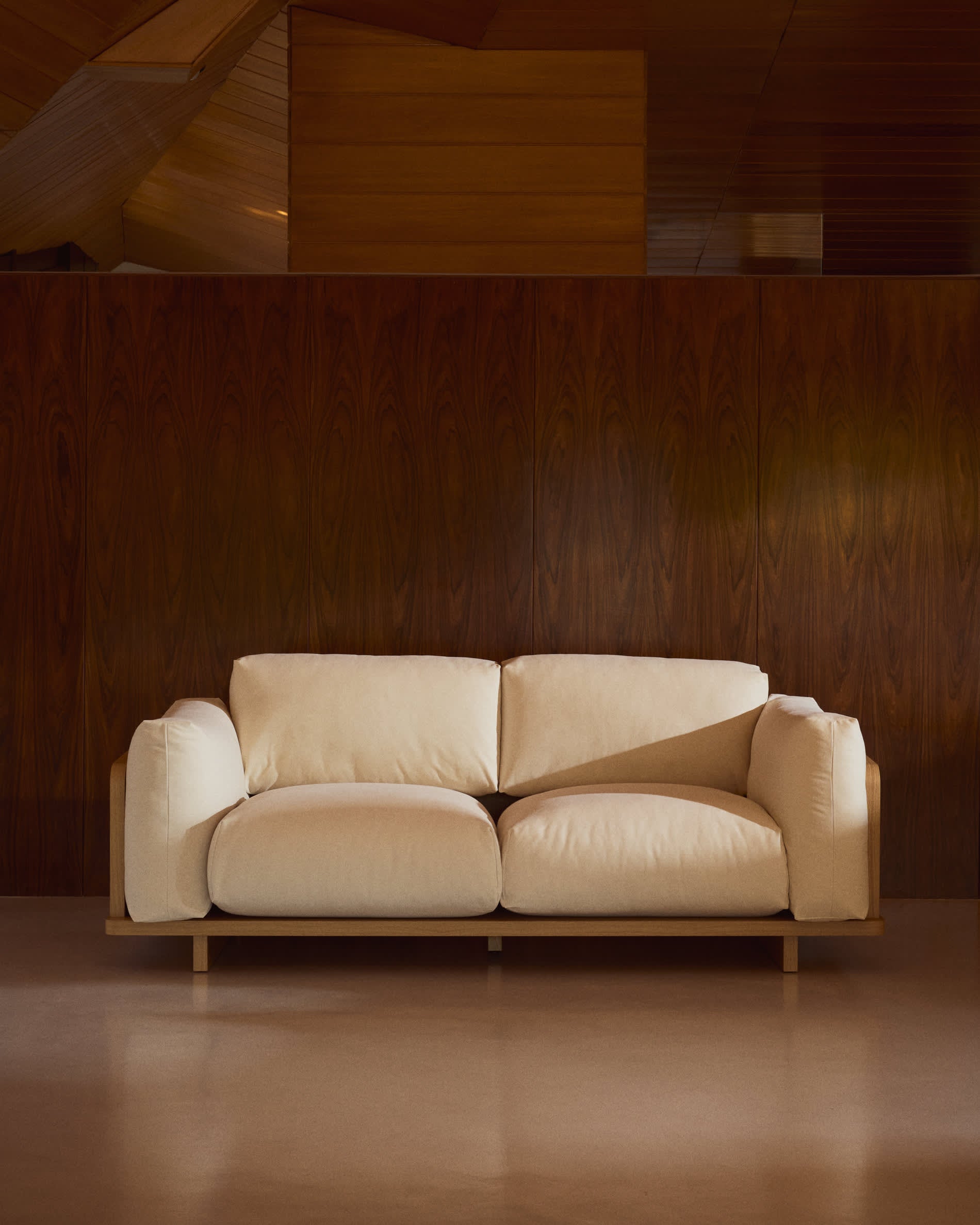 Japandi Sofa Beige 3-Sitzer