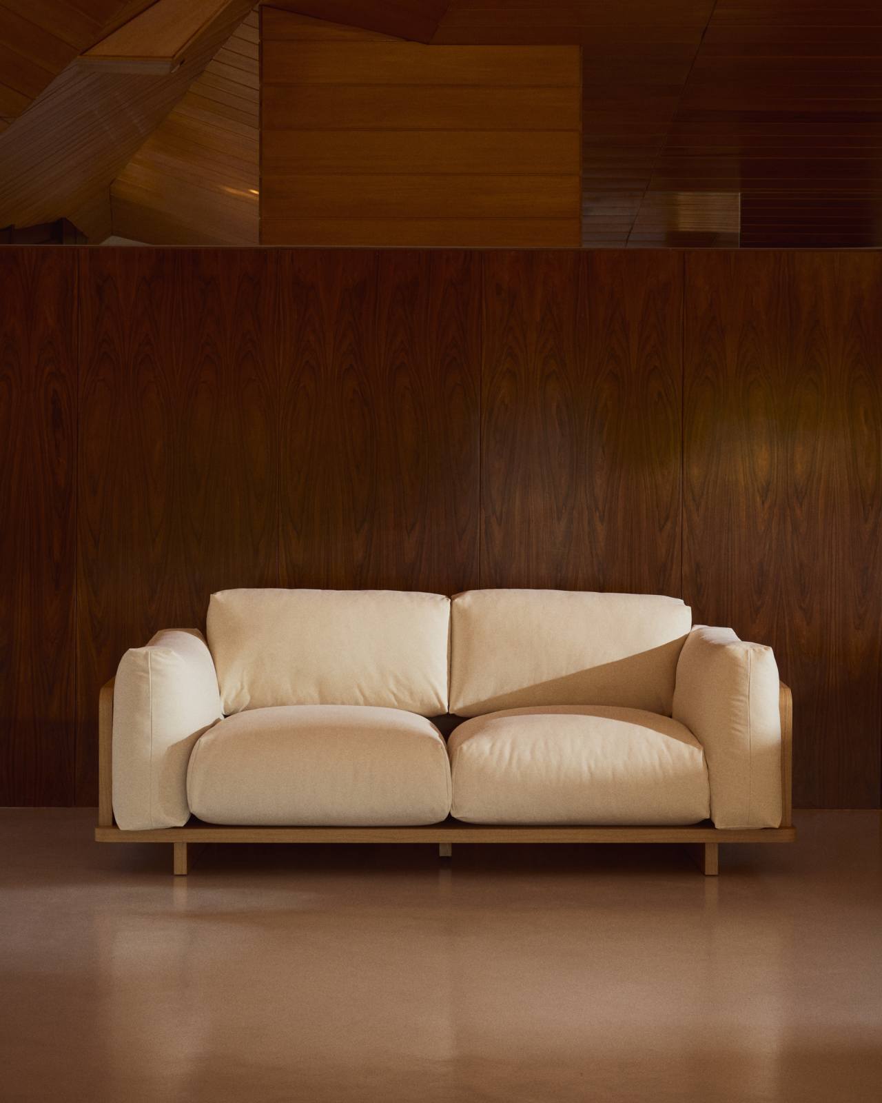 Japandi Sofa Beige 3-Sitzer