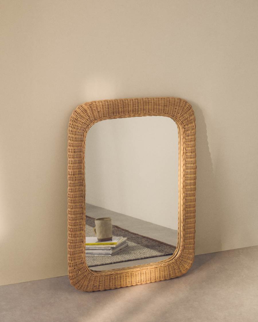 Spiegel Japandi Rattan 58x79 cm