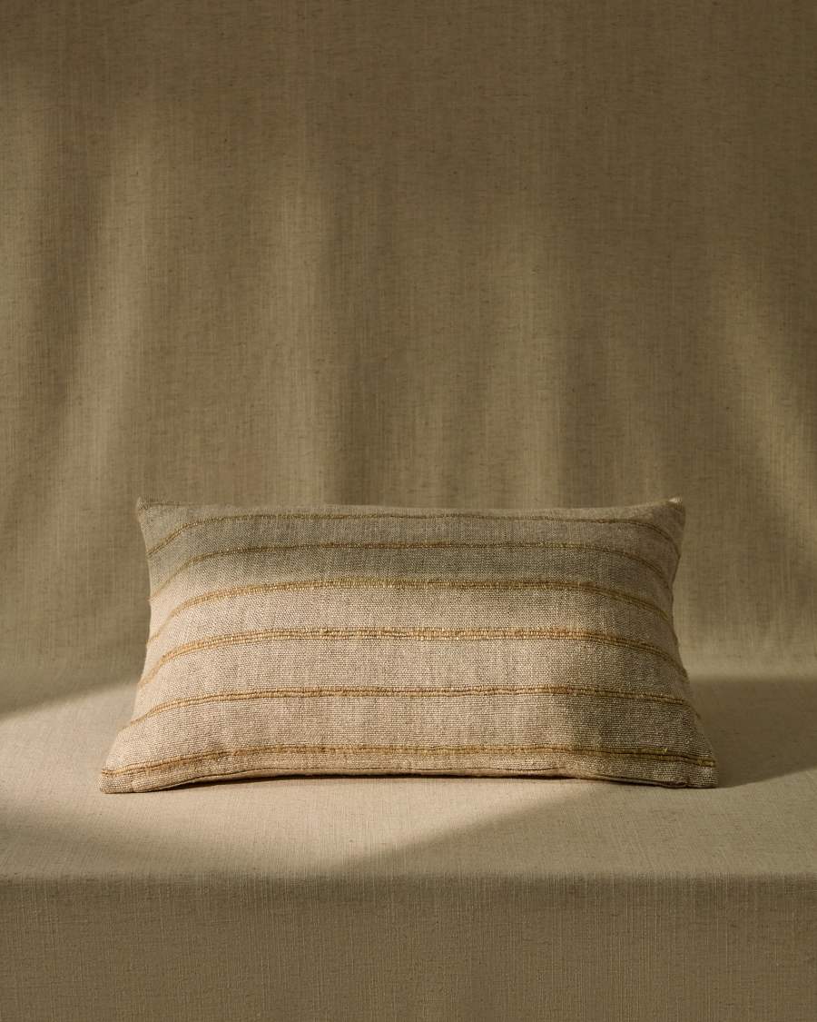 Kissenbezug Japandi Baumwolle Viskose Beige 40x60 cm
