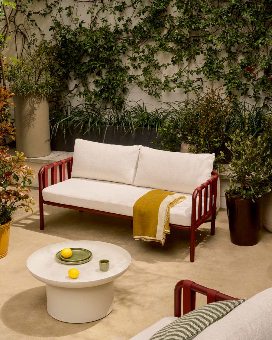 Couchtisch Japandi Aluminium Ecru 70 cm