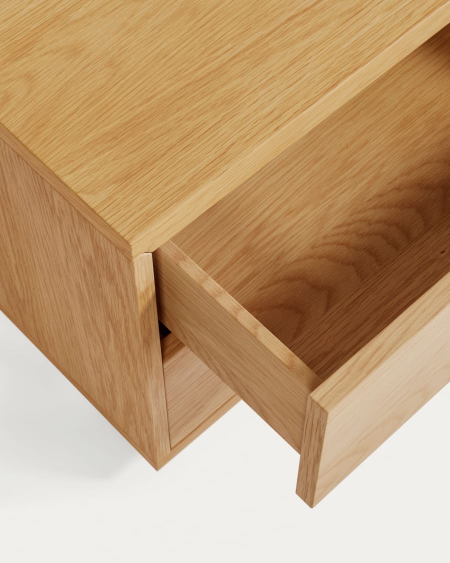 Japandi Nachttisch aus hellem Holz