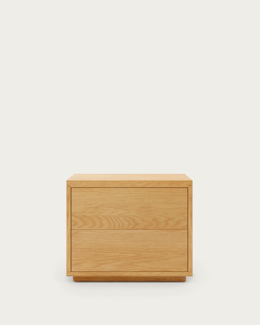 Japandi Nachttisch aus hellem Holz