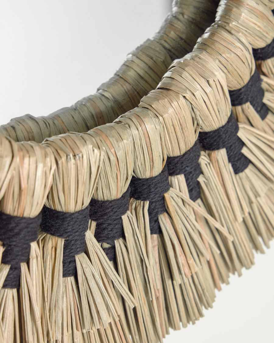 Rundspiegel Japandi Naturfasern Grün 40 cm