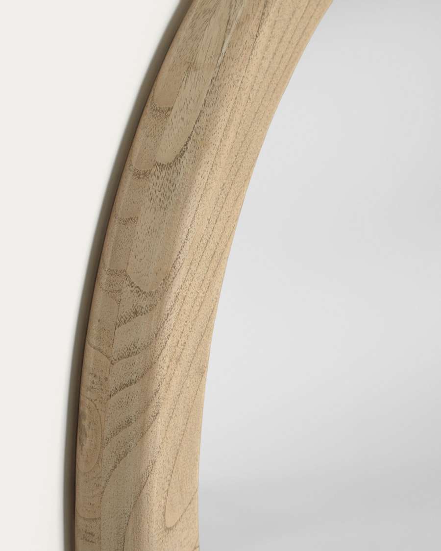 Runder Wandspiegel Japandi Massivholz 50 cm