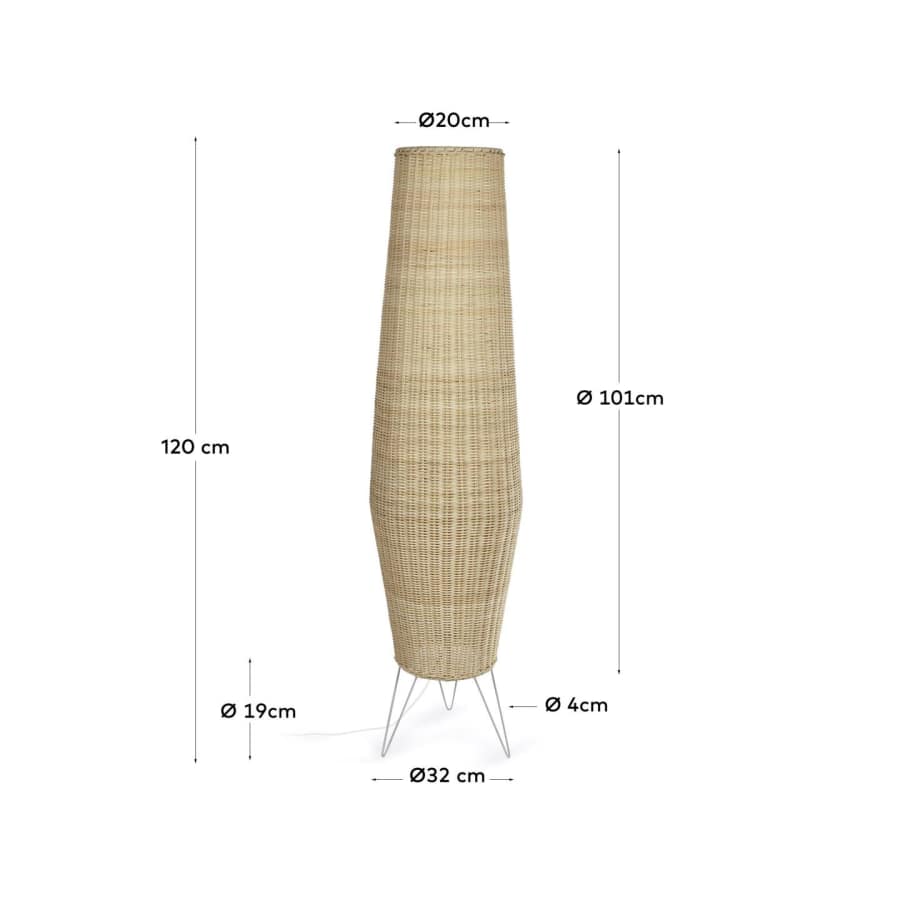Stehlampe Japandi Rattan Natur