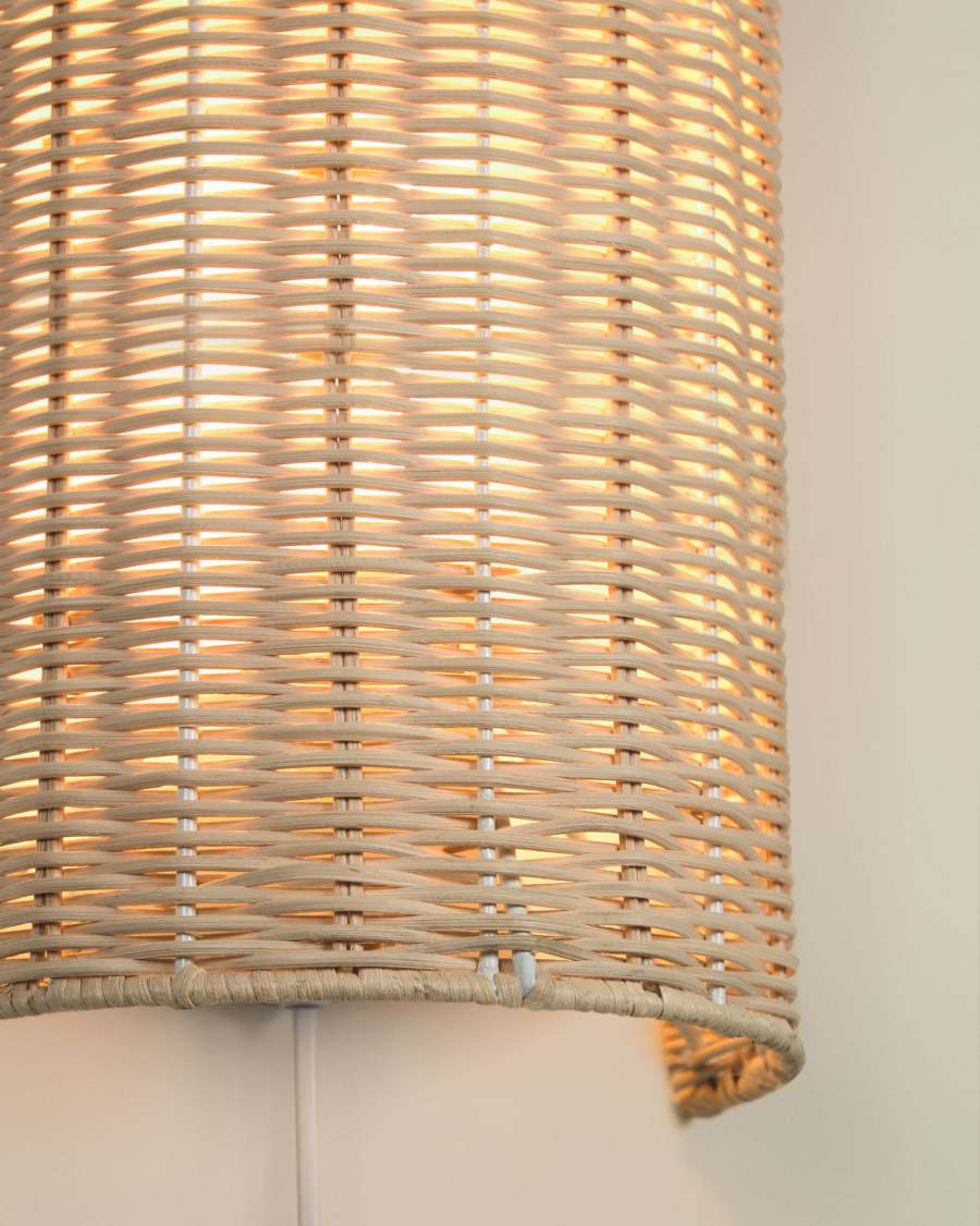 Wandleuchte Japandi Rattan Natur