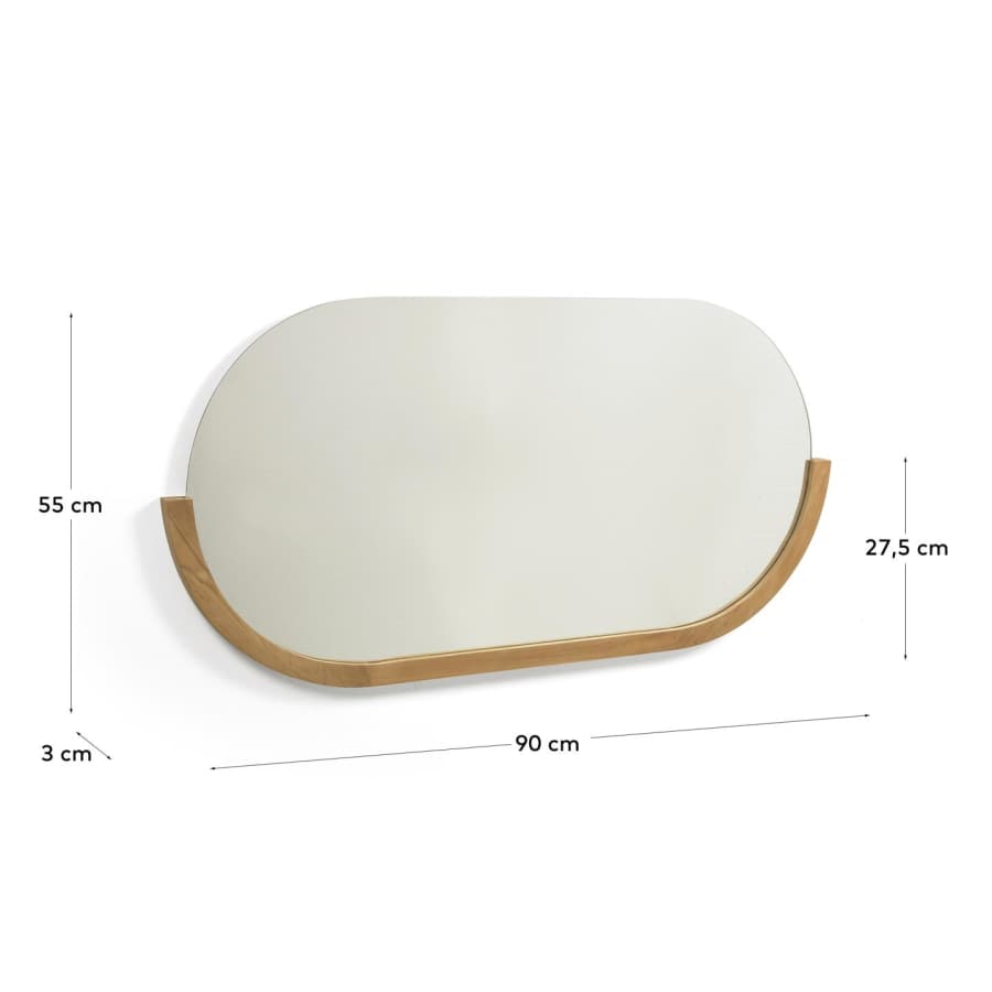 Spiegel Japandi Teakholz 90x55 cm