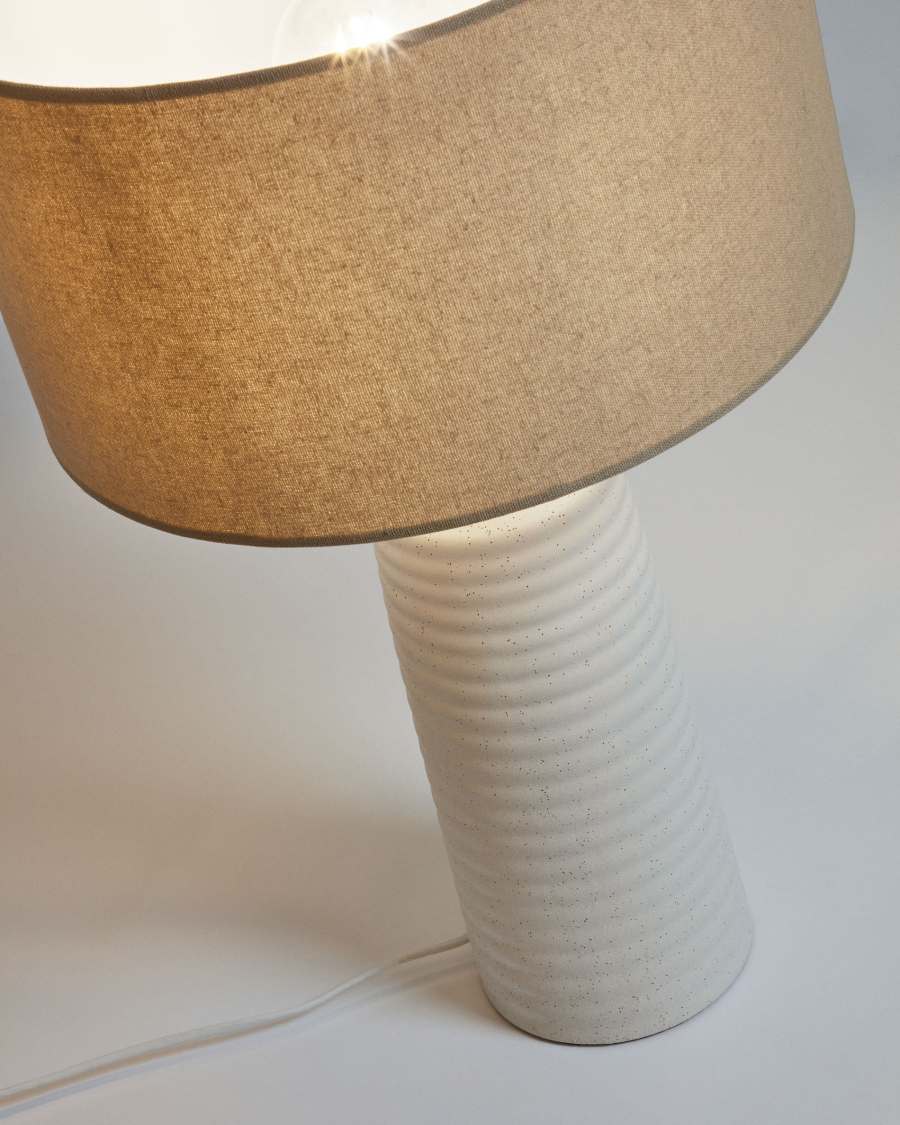Tischlampe Japandi Keramik Weiß