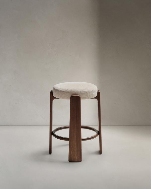 Beige Japandi Niedriger Hocker