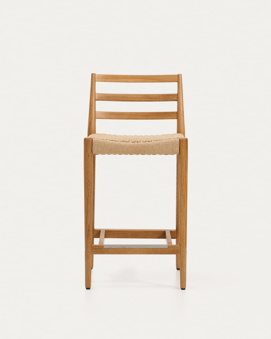 Japandi Barhocker aus Eiche & Seil –