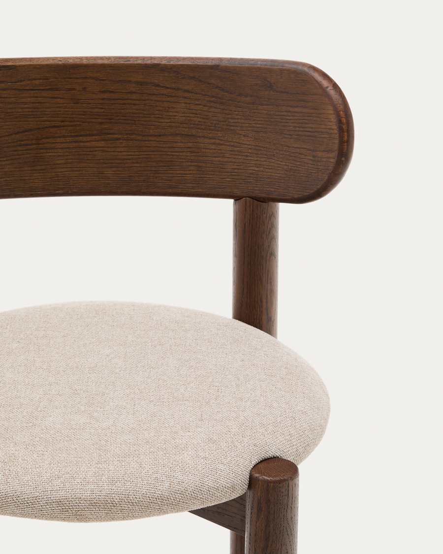Japandi Stuhl Braun Chenille | Eichenholz & Nussbaum