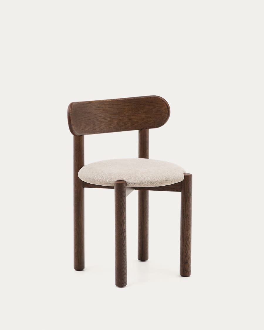 Japandi Stuhl Braun Chenille | Eichenholz & Nussbaum