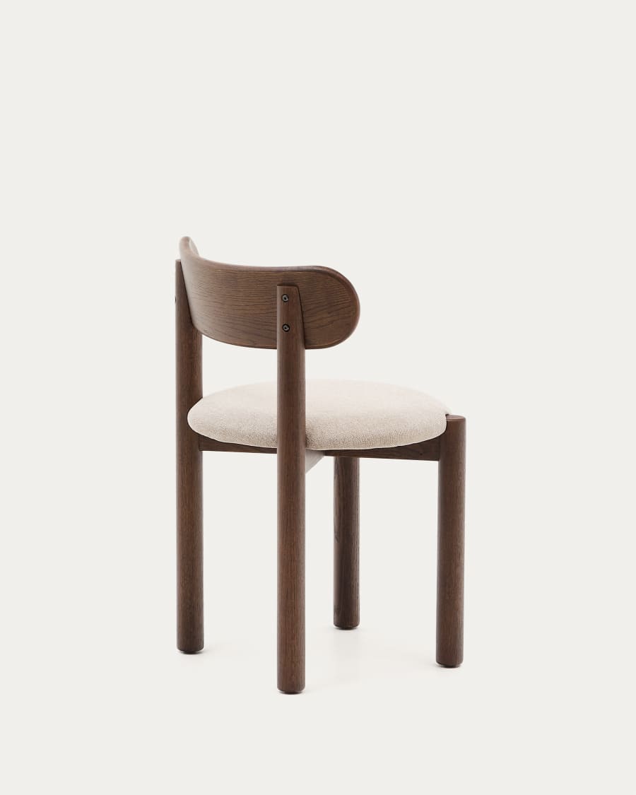 Japandi Stuhl Braun Chenille | Eichenholz & Nussbaum