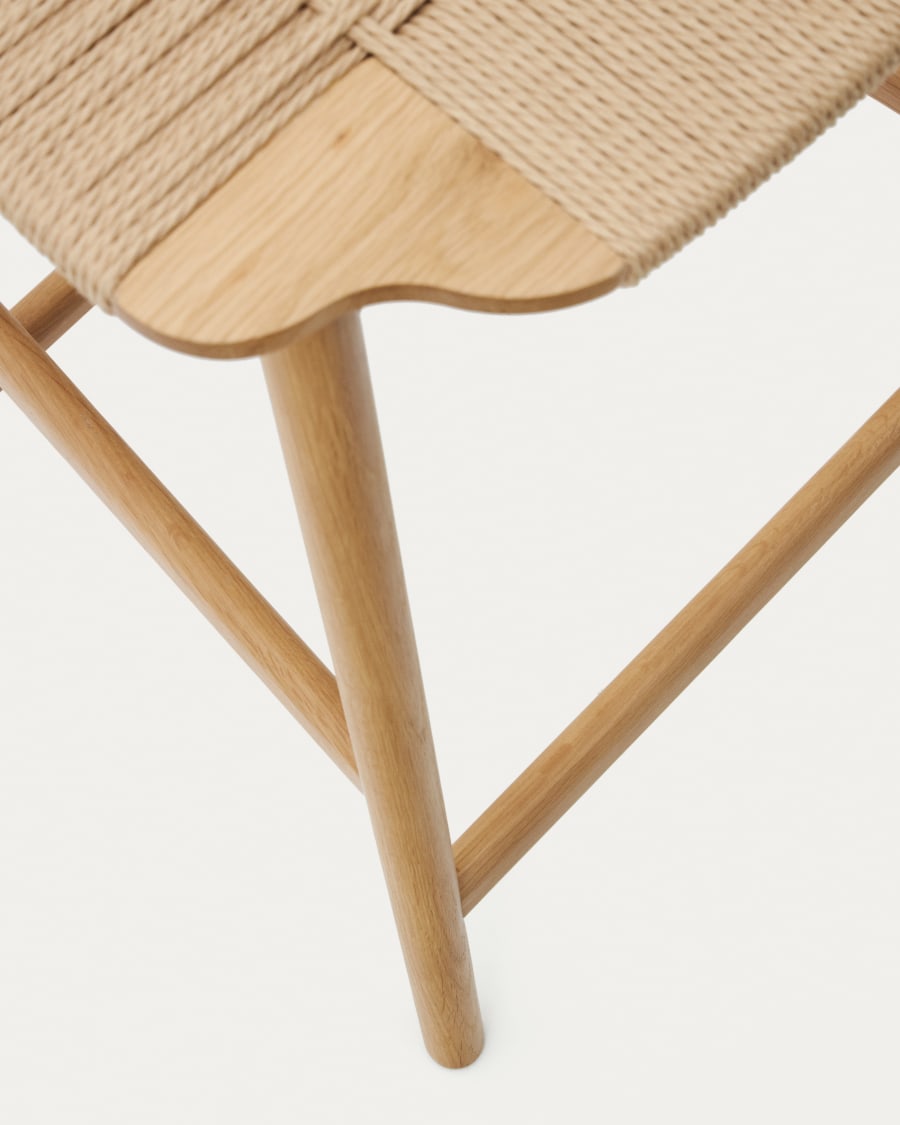 Japandi Hocker mit Geflecht