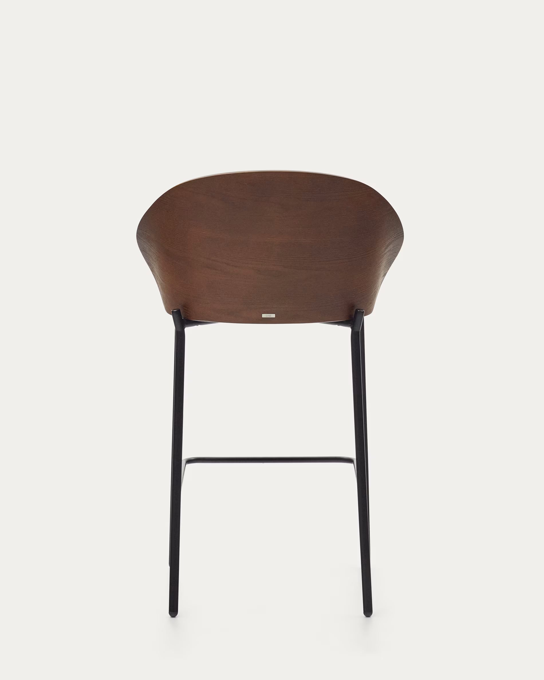 Hocker Japandi Hellbraun Chenille Eschenholz Nussbaum 65 cm