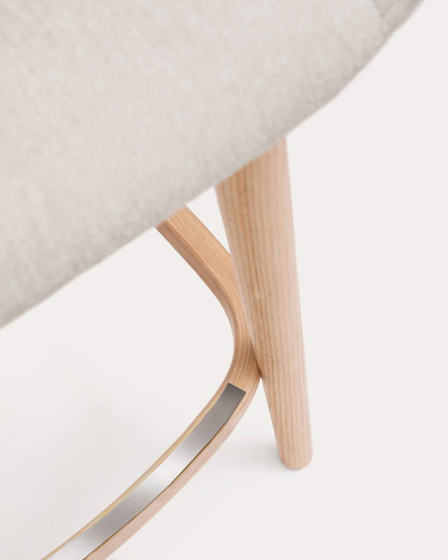 Hocker Japandi Beige Eschenholz Hell 65 cm
