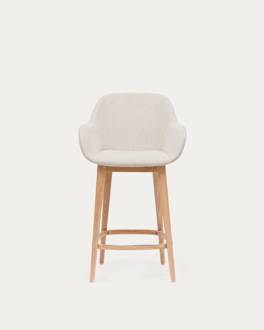Hocker Japandi Beige Eschenholz Hell 65 cm