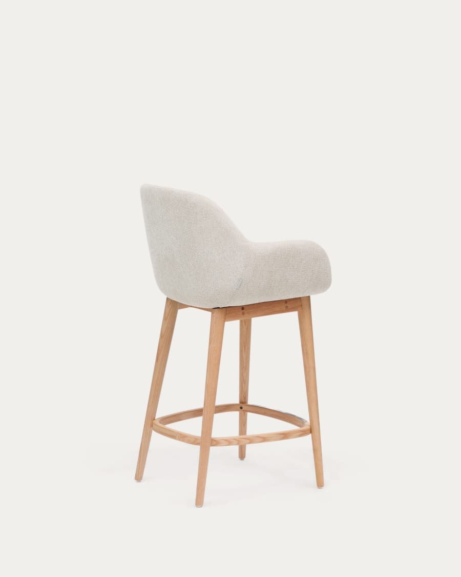 Hocker Japandi Beige Eschenholz Hell 65 cm