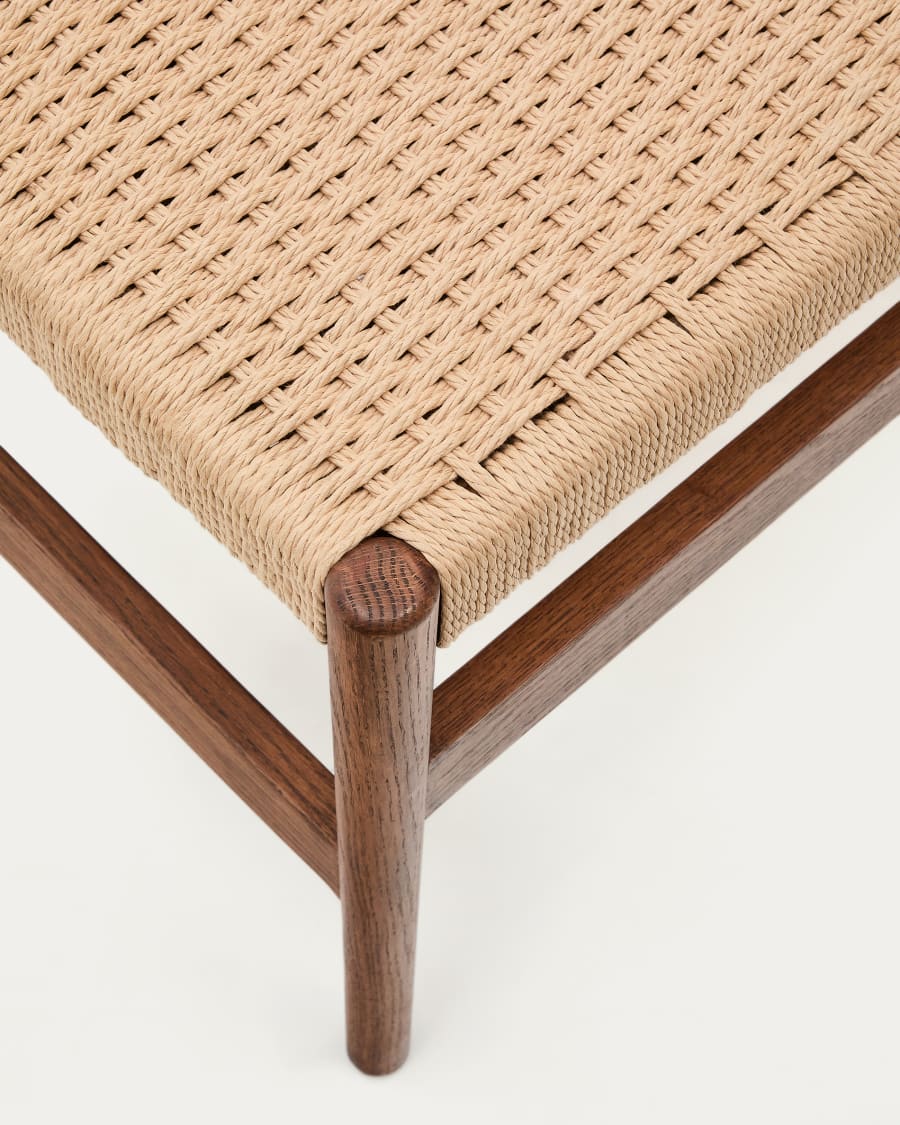 Japandi Sitzbank aus Holz und Seil