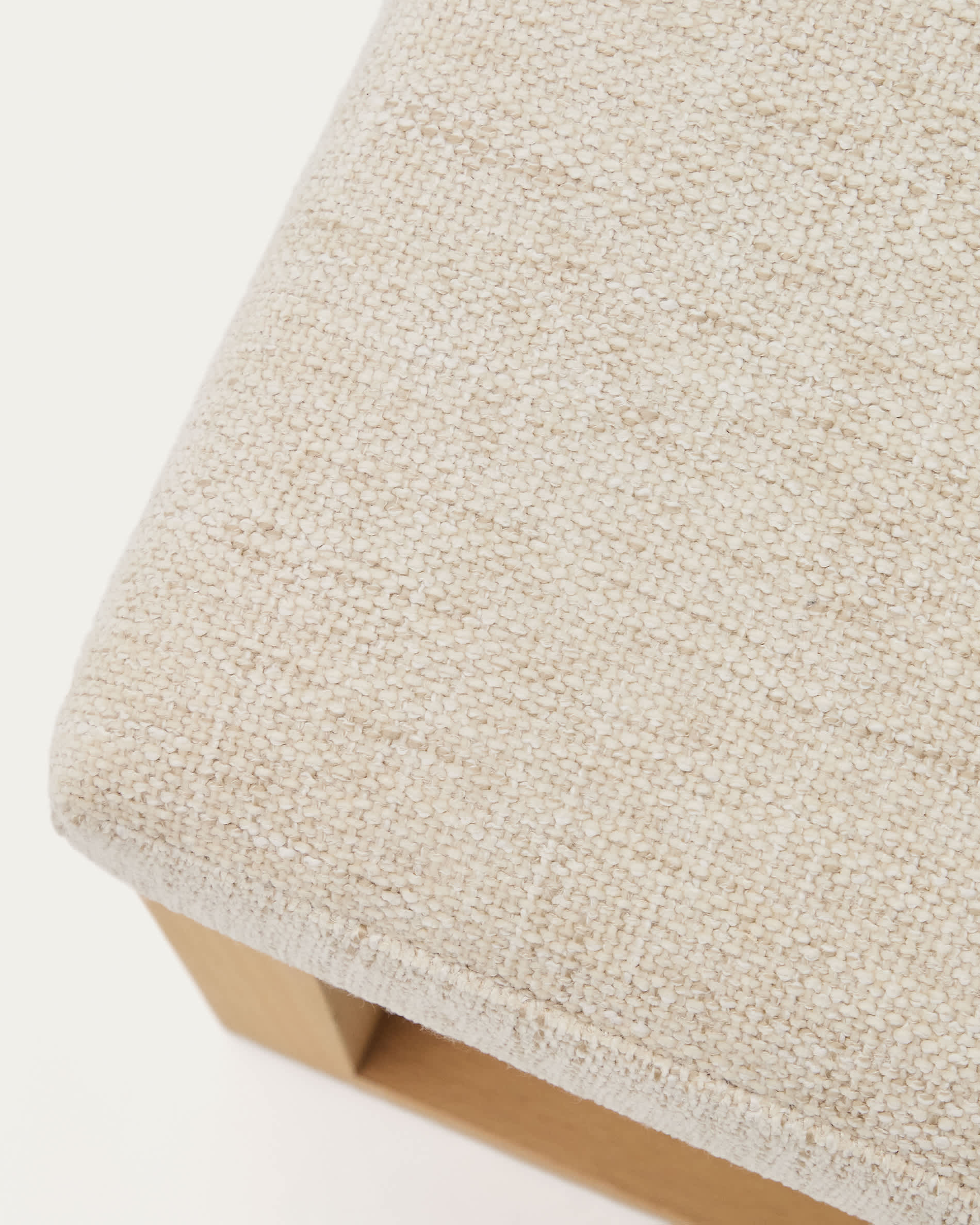 Bank Japandi Beige Chenille Buchenholz Natur