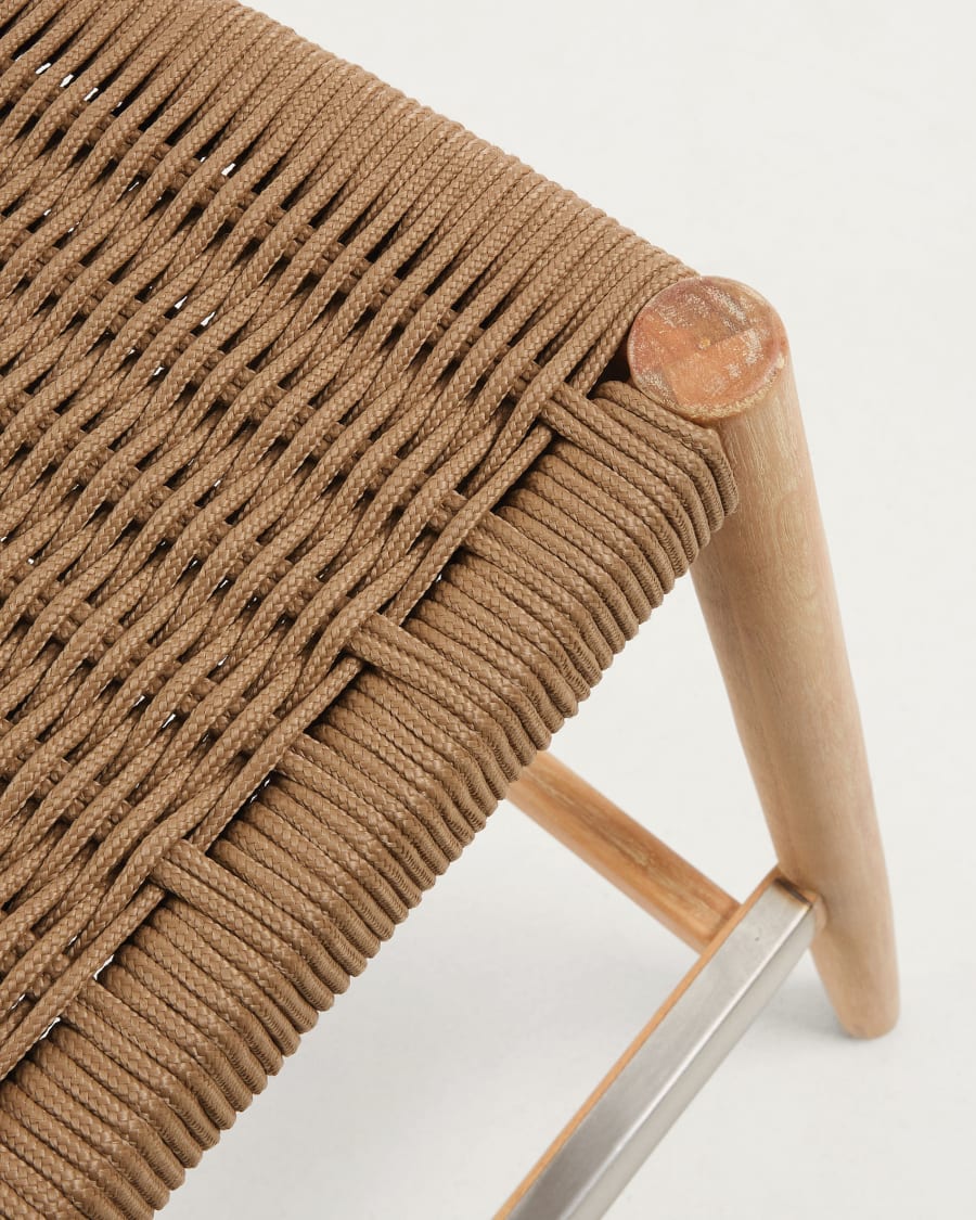 Japandi Hocker Moderner Beistellstuhl aus Holz